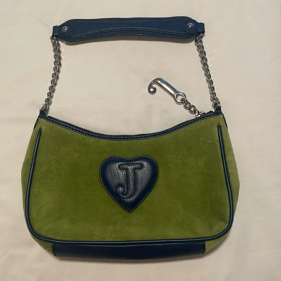 💙💚Y2K Juicy Couture Green and Navy Shoulder Bag with Original Dust Bag💙💚 - Picture 8 of 16
